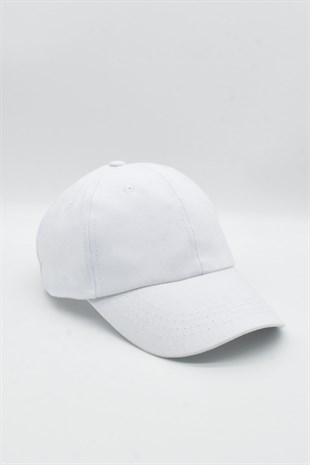 Mens %100 Cotton White Cap Baseball Hat