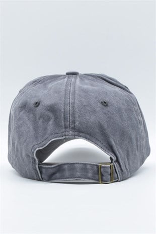 Washed Fabric Cotton Grey Womens Hat Cap