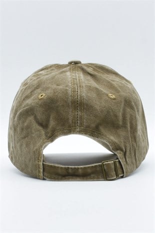 Washed Fabric Cotton Khaki Womens Hat Cap