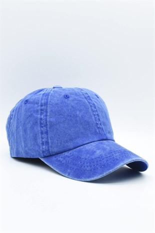 Washed Fabric Cotton Blue Womens Hat Cap