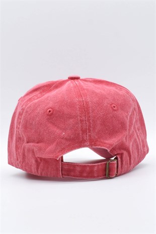 Washed Fabric Cotton Salmon Womens Hat Cap
