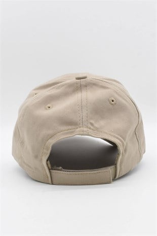 Womens %100 Cotton Beige Cap Baseball Hat