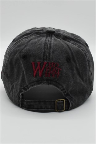 Womens Anthrachite Washed Vintage Cap Hat