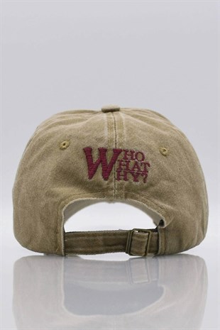Womens Beige Washed Vintage Cap Hat