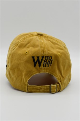 Womens Mustard Washed Vintage Cap Hat