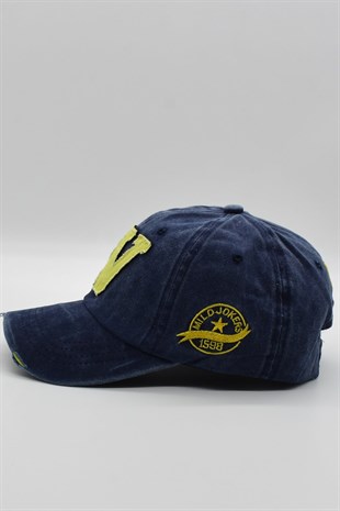 Womens Navy Washed Vintage Cap Hat