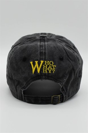 Womens Black Washed Vintage Cap Hat