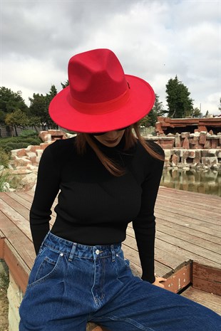 Red Fedora Hat