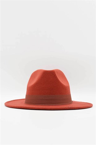 Brick Color Fedora Hat