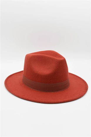 Brick Color Fedora Hat
