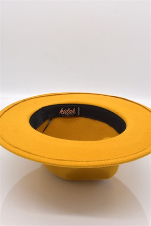 Kadın Sarı Fedora Şapka