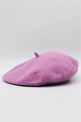 Kadın Lila Ressam Bere Yün Şapka