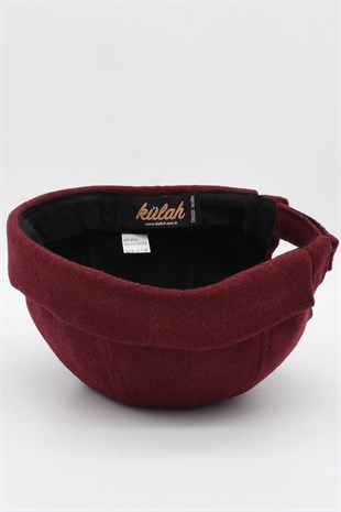 Kışlık Yeni Stil Yün Retro Hip-Hop Docker Şapka Bordo