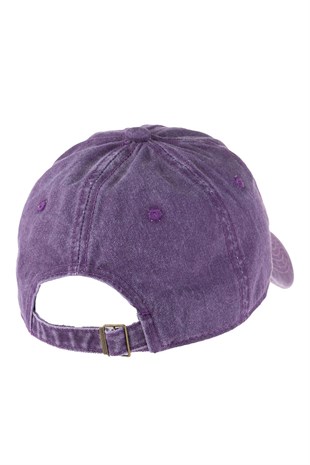 Womens Washed Purple Baseball Hat Cap