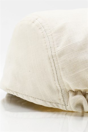 Mens Cotton Beige Flat Cap