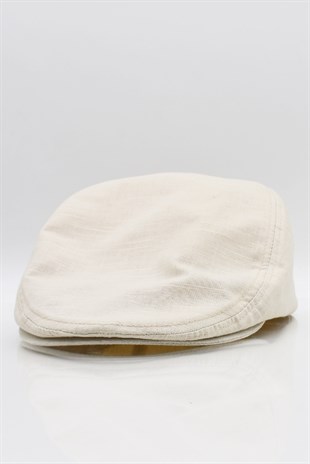 Mens Cotton Beige Flat Cap