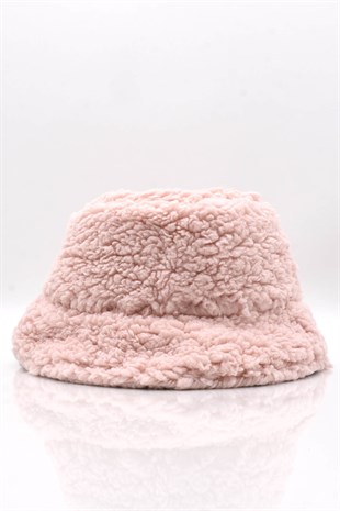 Kadın Kışlık Suni Kürk Peluş Pembe Şapka