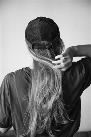 Womens Navy Cord Docker Beanie Folded Cap Hat