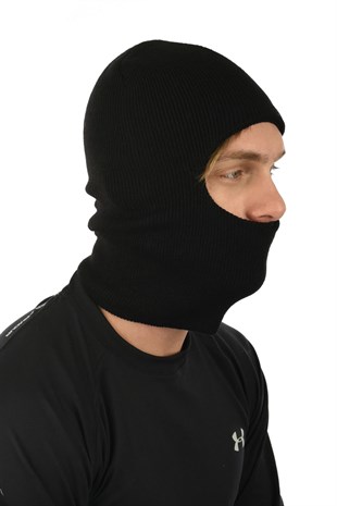Örgü Kar Maskesi Siyah Balaclava