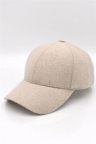 Womens Beige Winter Baseball Cap Hat