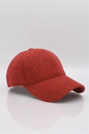 Womens Red Winter Baseball Cap Hat