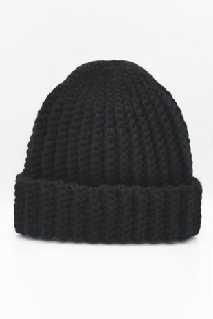 Hand Made Handmade Winter Beanie-Black