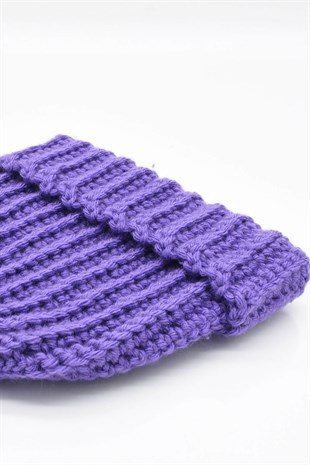 Womens Handmade Purple Beanie