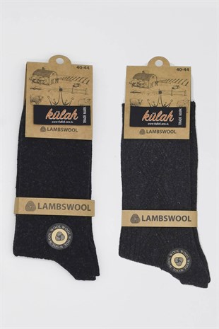 Erkek Yün 2 Çift Çorap 40-44