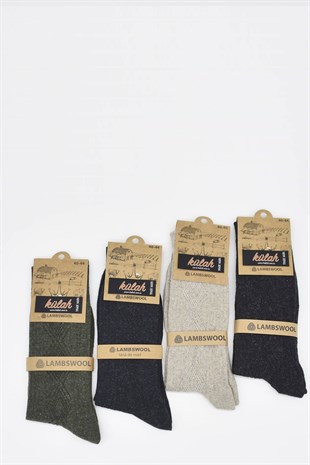 Erkek Yün 4 Çift Çorap 40-44