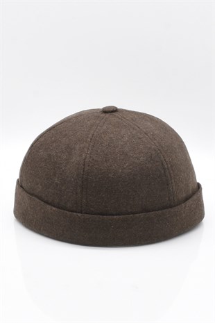 Brown Hiphop Docker Hat Winter Metal Buckle Adjustable Flat Cap