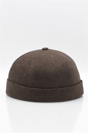 Brown Hiphop Docker Hat Winter Metal Buckle Adjustable Flat Cap