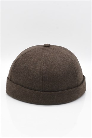 Brown Hiphop Docker Hat Winter Metal Buckle Adjustable Flat Cap