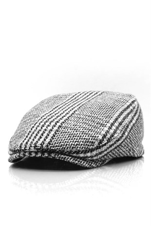 Mens Brood Black Plaid Winter Flat Cap Hat