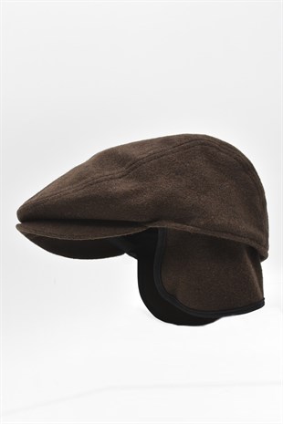 Tobias Kışlık Kulaklı Kasket Şapka Bakerboy Cap Kahve
