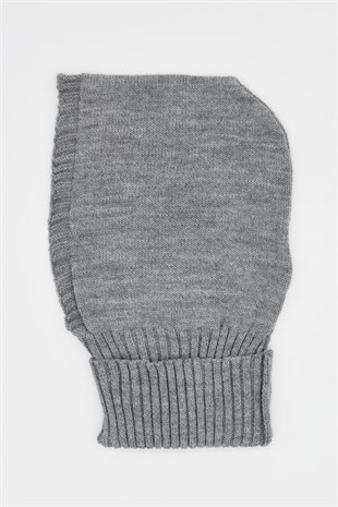 Balaclava Womens Knit Snow Mask Beanie Neck Collar Grey