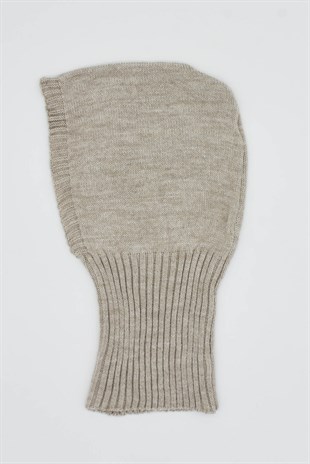 Balaclava Womens Knit Snow Mask Beanie Neck Collar Beige