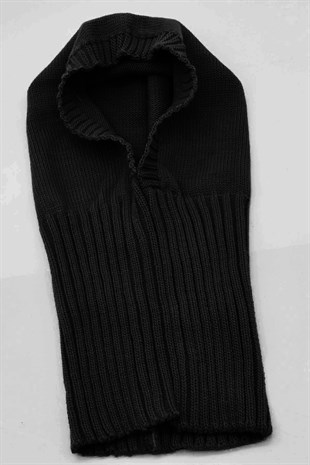 Balaclava Womens Knit Snow Mask Beanie Neck Collar Black