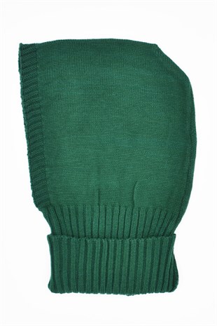 Balaclava Womens Knit Snow Mask Beanie Neck Collar Green