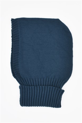 Balaclava Womens Knit Snow Mask Beanie Neck Collar Blue