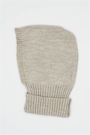 Balaclava Womens Knit Snow Mask Beanie Neck Collar Beige