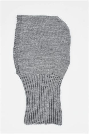 Balaclava Womens Knit Snow Mask Beanie Neck Collar Grey