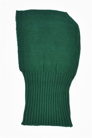 Balaclava Womens Knit Snow Mask Beanie Neck Collar Green