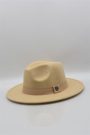Bej Fötr Şapka Ayarlanabilir İpli Panama Hat