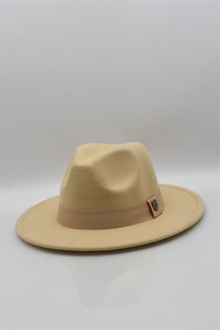 Bej Fötr Şapka Ayarlanabilir İpli Panama Hat