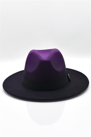 Erkek Multicolor Fötr Şapka Mor Panama Hat