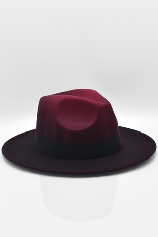 Erkek Multicolor Fötr Şapka Bordo Panama Hat