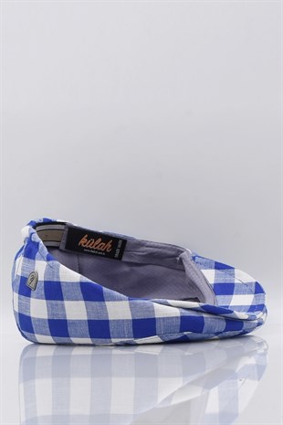 Erkek K.Mavi Ekoseli Kasket Yazlık Flat Cap Şapka