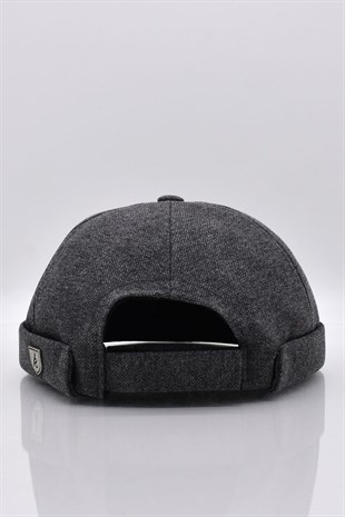 Womens Hipster Folded Cap Anthrachite Docker Hat