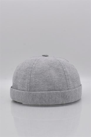 Erkek Hipster Premium Cap Gri Docker Şapka