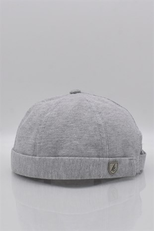 Kadın Hipster Katlamalı Cap Gri Docker Şapka